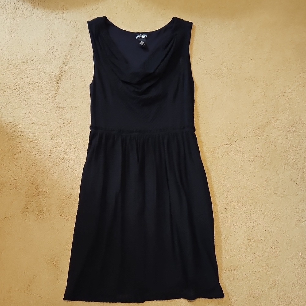 Black Sleeveless Cowl Neck Midi Sundress